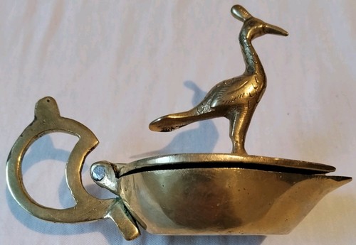 Ancien cendrier laiton oiseau - cendrier,