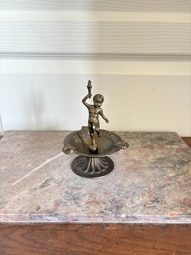Ancien cendrier laiton doré - cendrier,